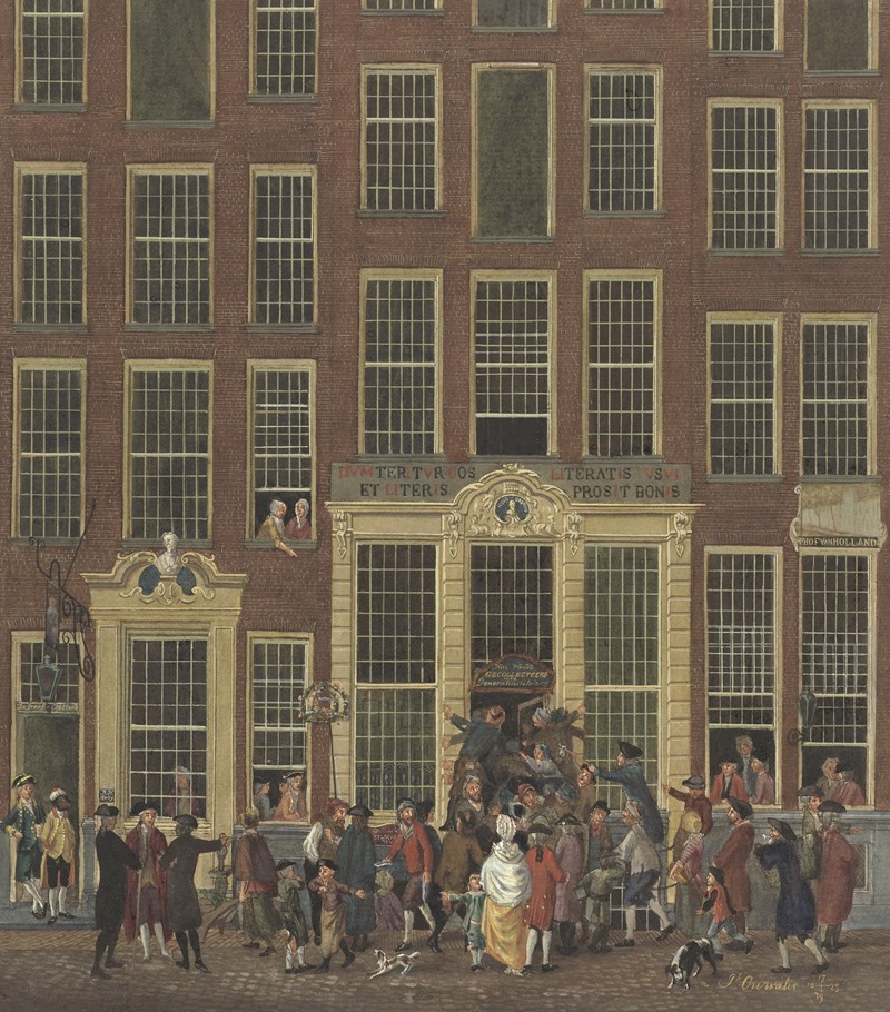 Isaac Ouwater - De boekhandel en het loterijkantoor van Jan de Groot in de Kalverstraat te Amsterdam