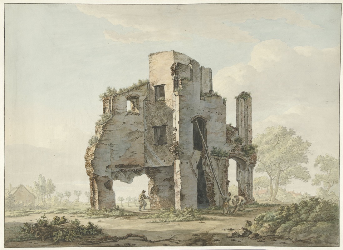 Jacob van Liender - Het afbreken van de ruïne van de Abdij van Rijnsburg