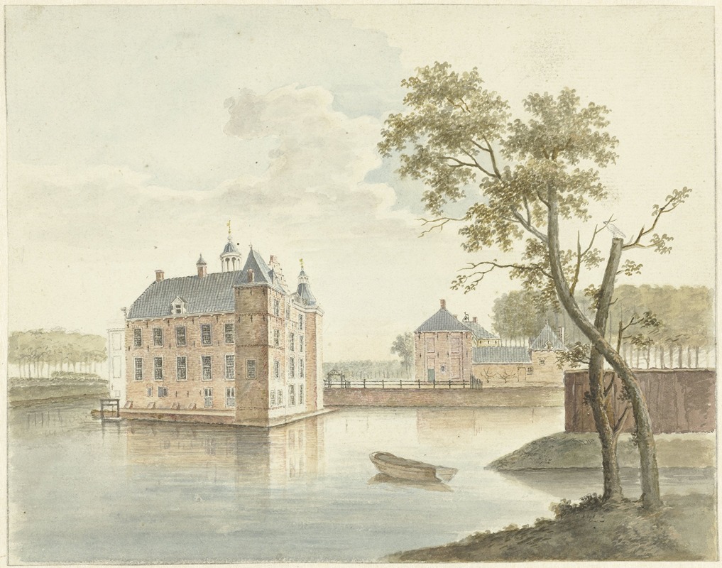 Johan Antonie Kaldenbach - Gezicht op onbekend kasteel