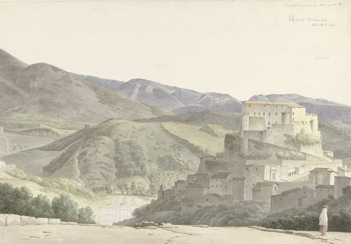 Josephus Augustus Knip - Italiaans landschap bij Subiaco