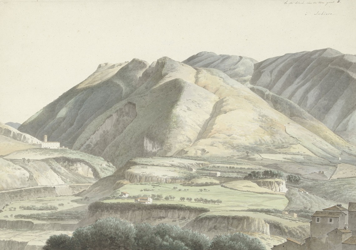 Josephus Augustus Knip - Italiaans landschap bij Subiaco