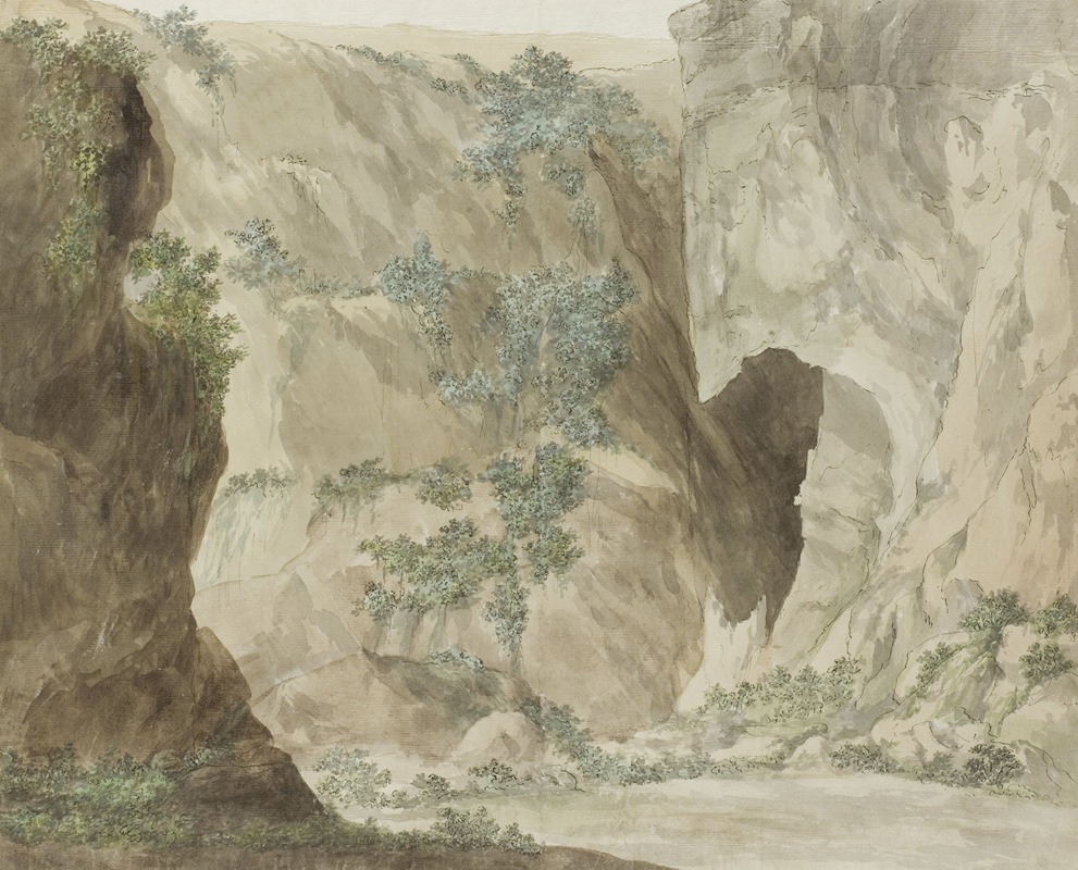 Abraham-Louis-Rodolphe Ducros - Buitenwand van de grot Oreille de Denys