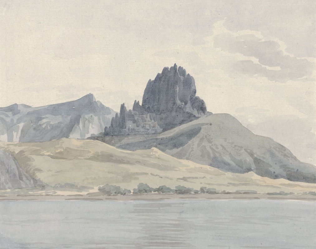 Abraham-Louis-Rodolphe Ducros - Gezicht op de kust van Pentidatilo aan de overzijde van kaap Spartivento