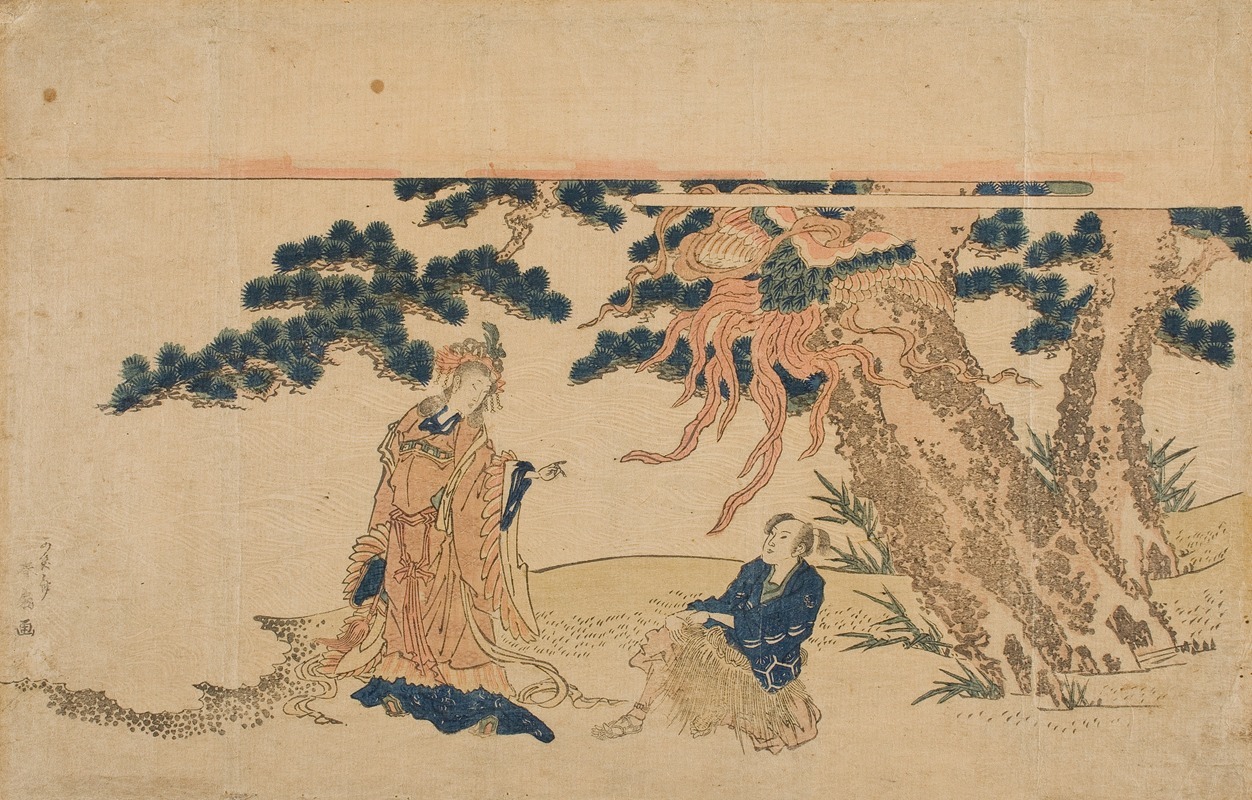 Katsukawa Shunsen - The Feather Robe (Hagoromo)
