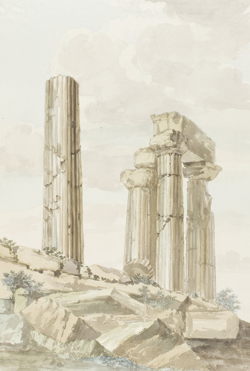 Abraham-Louis-Rodolphe Ducros - Westgevel van tempel van Juno Lucina