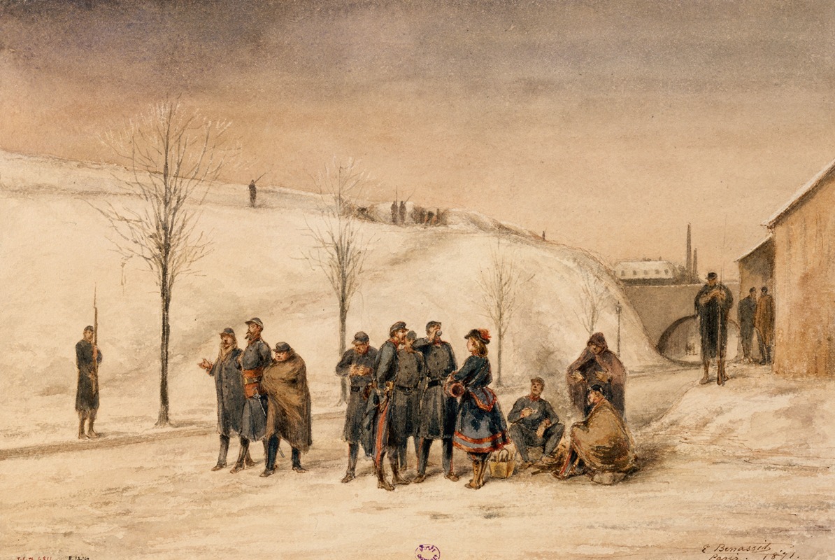 Louis-Emile Benassit - Soldats et cantinière aux fortifications