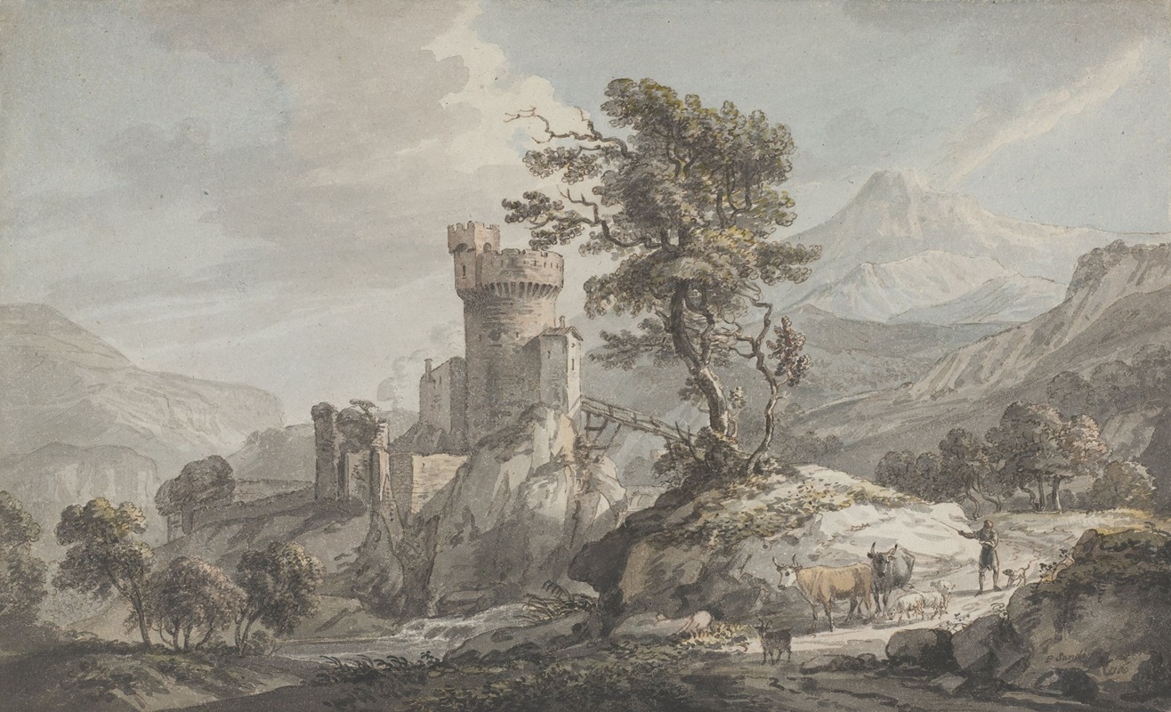 Paul Sandby - Mountainous Landscape with a Fortress