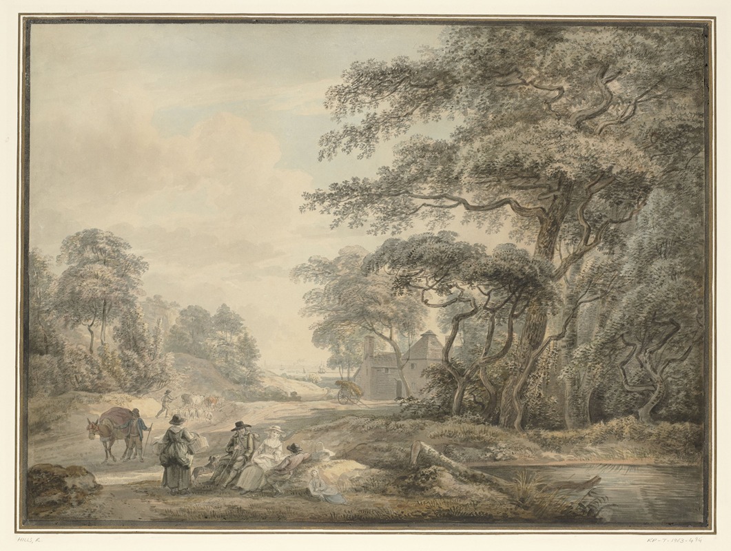 Paul Sandby - Travellers Halted in a Wooded Landscape