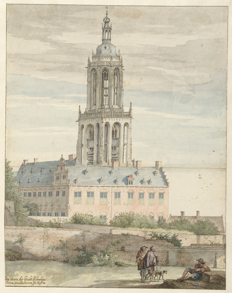Pieter Jansz Saenredam - View of the Palace of Frederik V, Elector Palatine, and the Sint-Cunerakerk, Rhenen