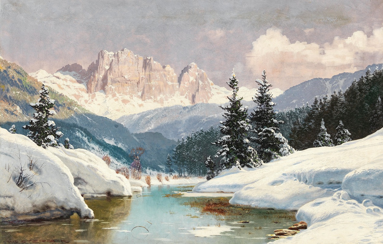 Toni Haller - A Sunny Winter Day with a View of the Dolomites