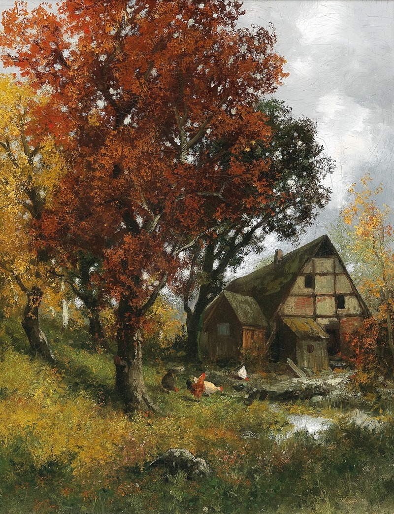 Adolf Kaufmann - Mühle im Herbstwald