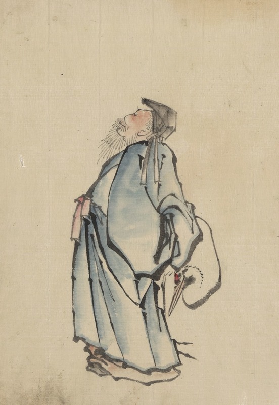 Katsushika Hokusai - Fukurokuju, the god of wisdom, wealth, long life, and happiness, one of the seven lucky gods