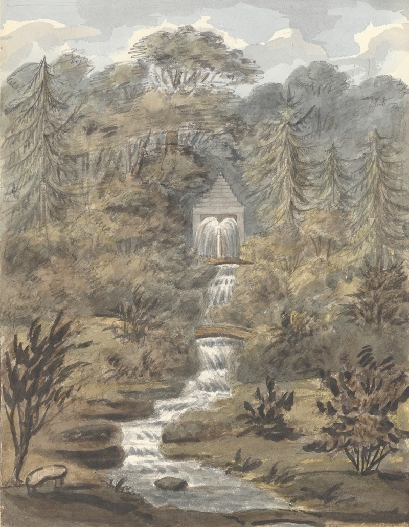 Anne Rushout - Temple and Falls, Sezincote