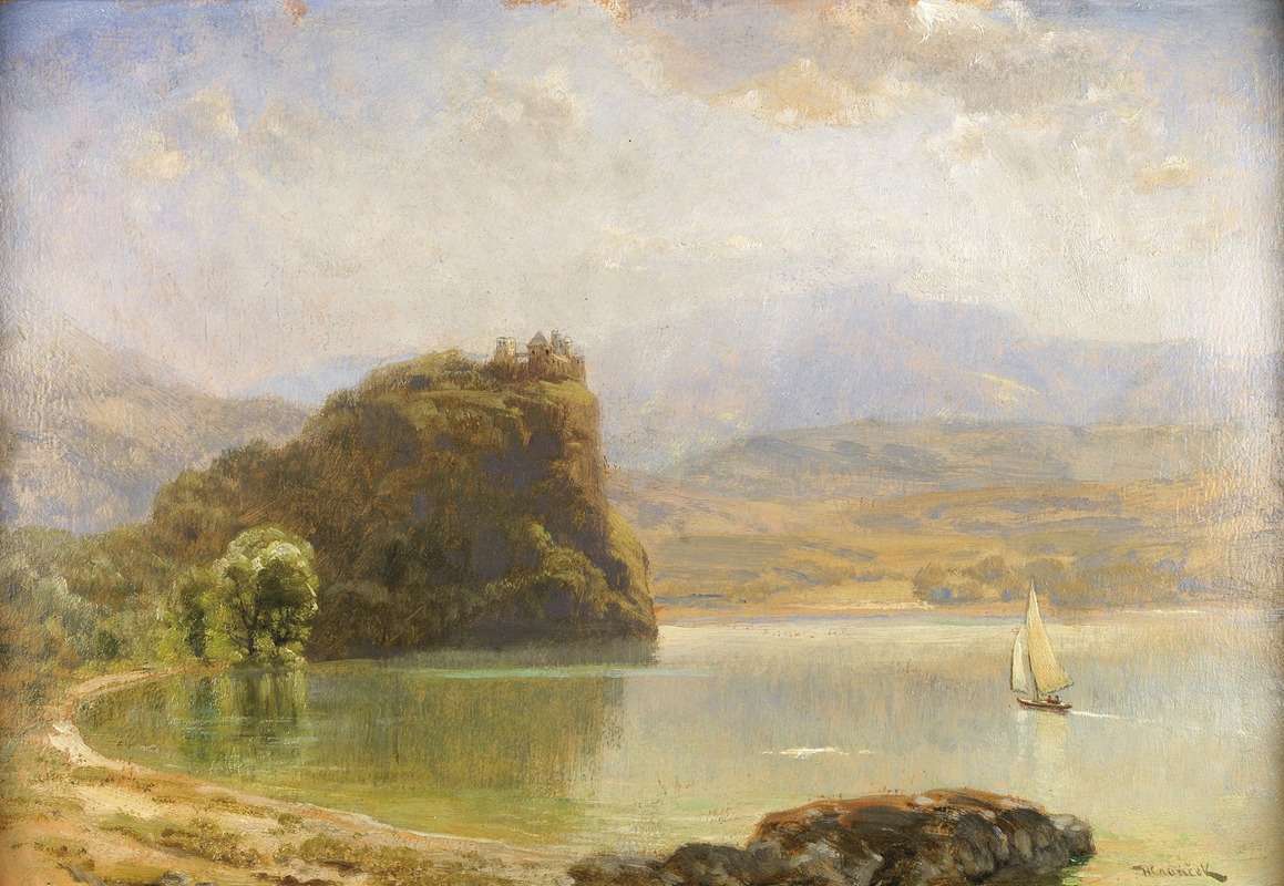Anton Hlavacek - Landschaft mit Burg