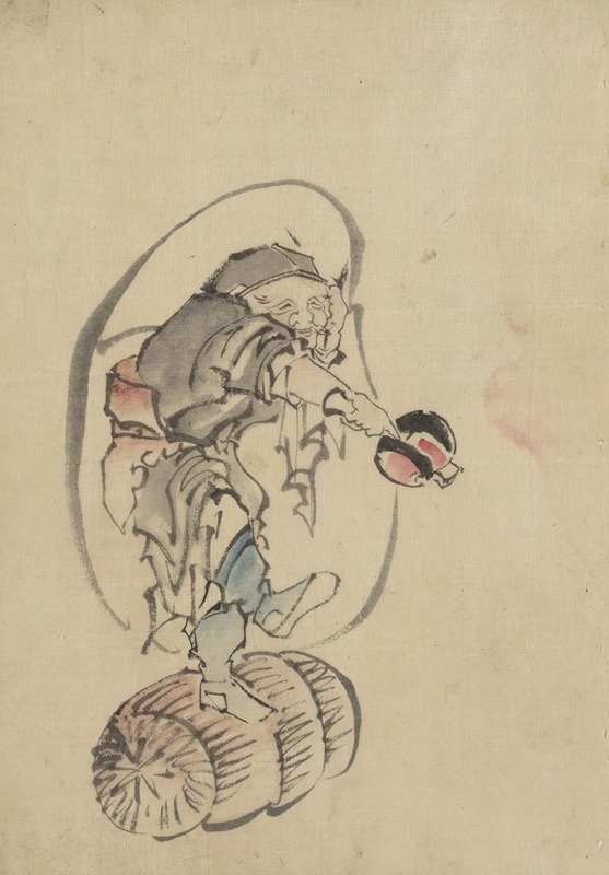 Katsushika Hokusai - Hotei, the god of good fortune