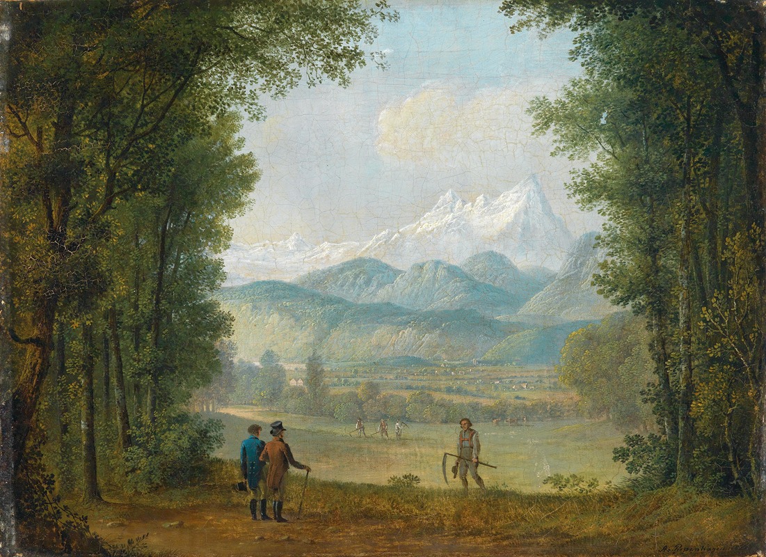 August Piepenhagen - Wanderer vor weiter Landschaft
