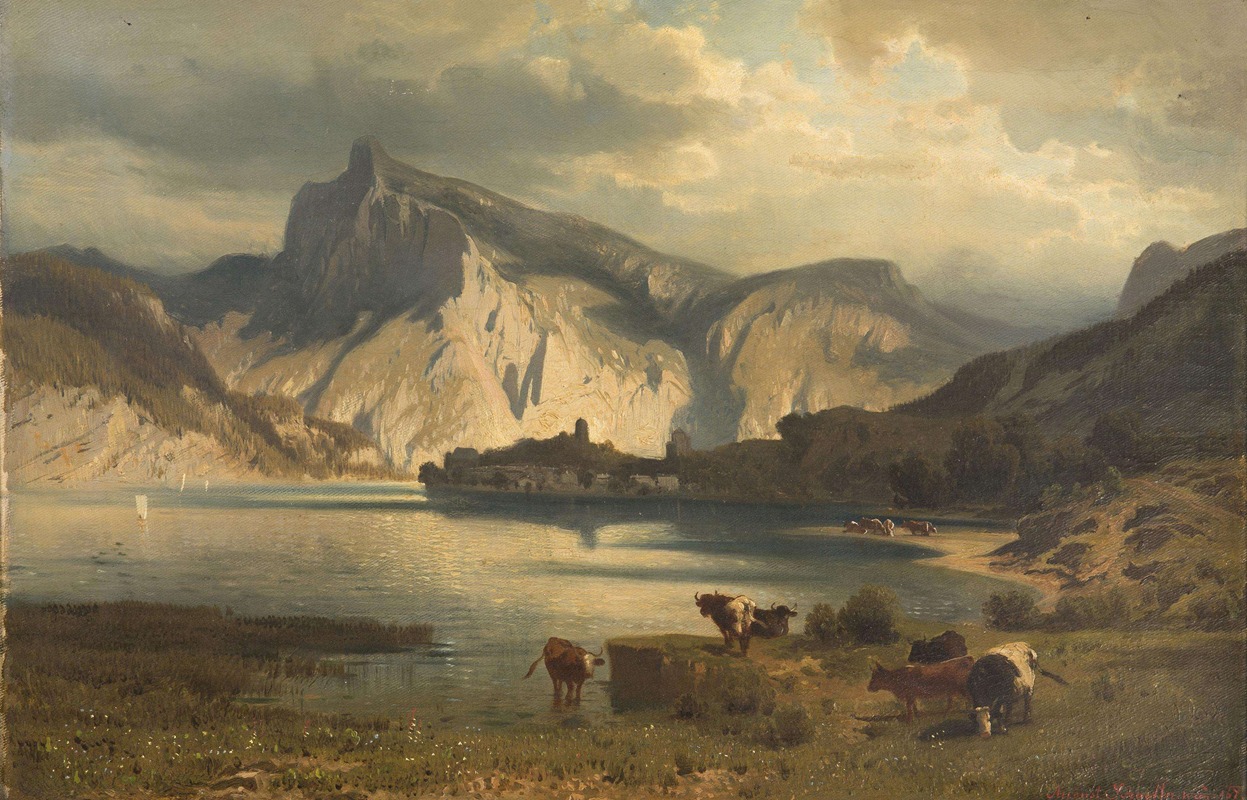 August Schaeffer von Wienwald - Landscape with a Lake