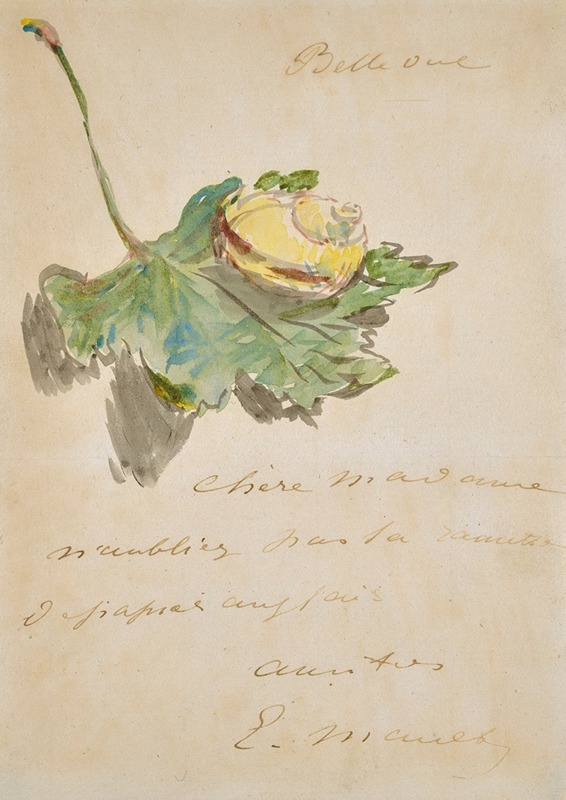 Édouard Manet - Letter Decorated with a Snail on a Leaf