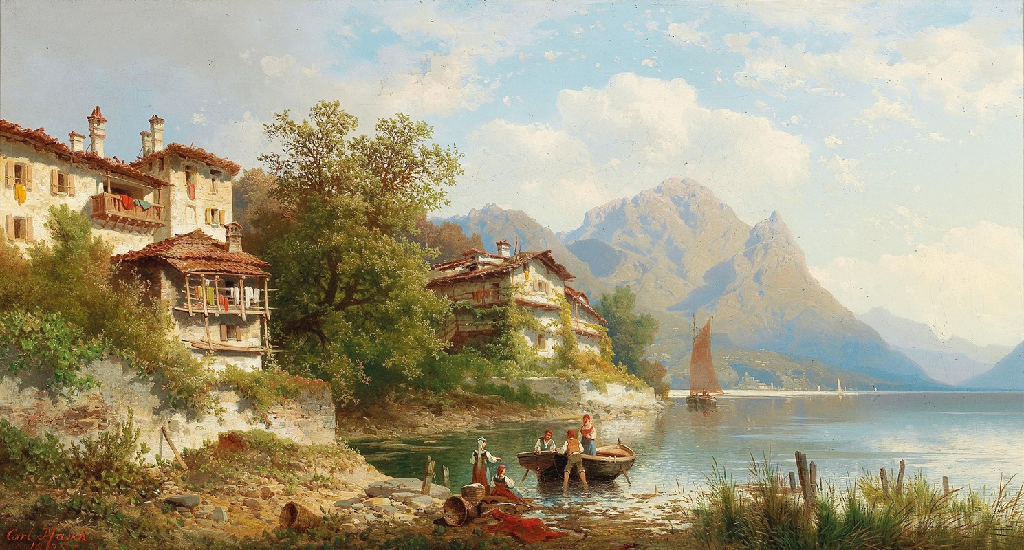 Carl Hasch - Motiv aus Gandria am Lago di Lugano