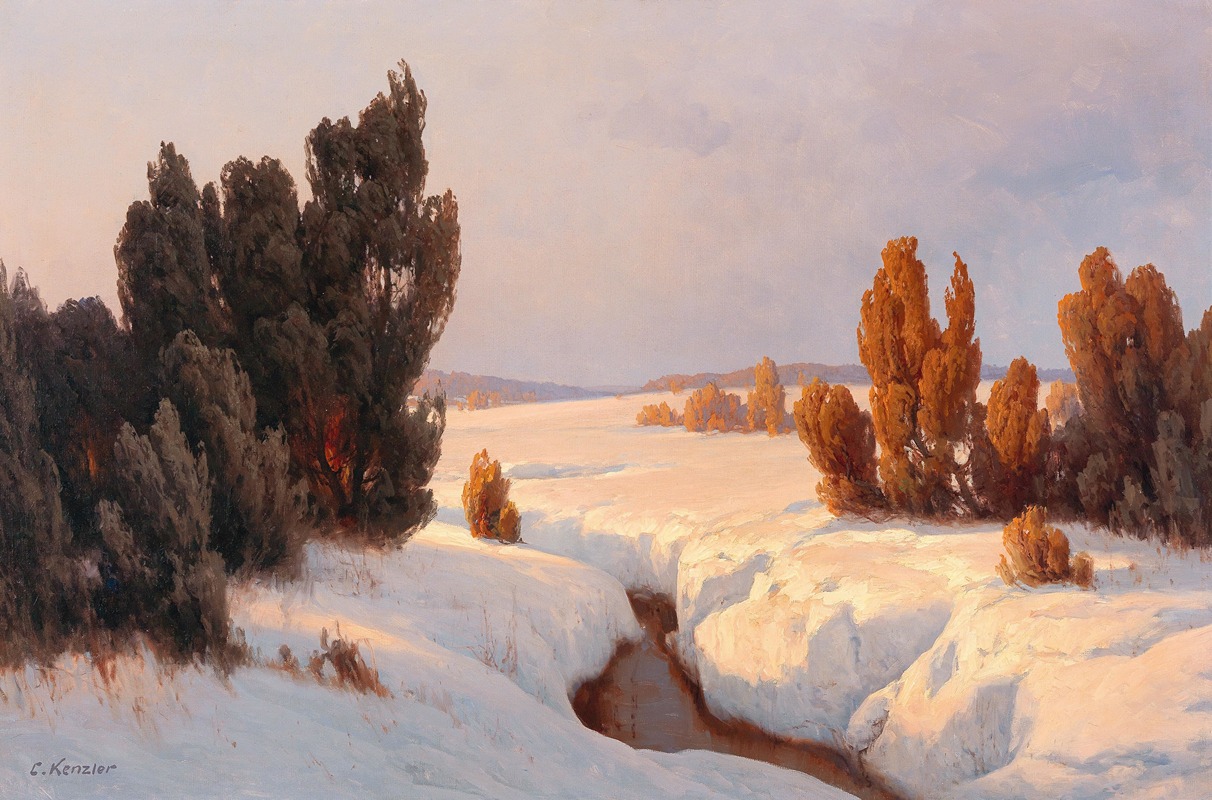 Carl Kenzler - Winter Landscape in the Sun
