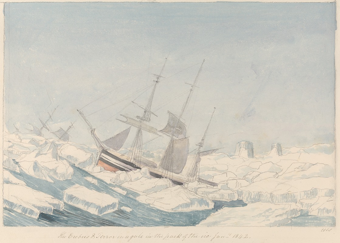 Charles Hamilton Smith - The Erebus & Terror in a Gale in the Pack of the Ice