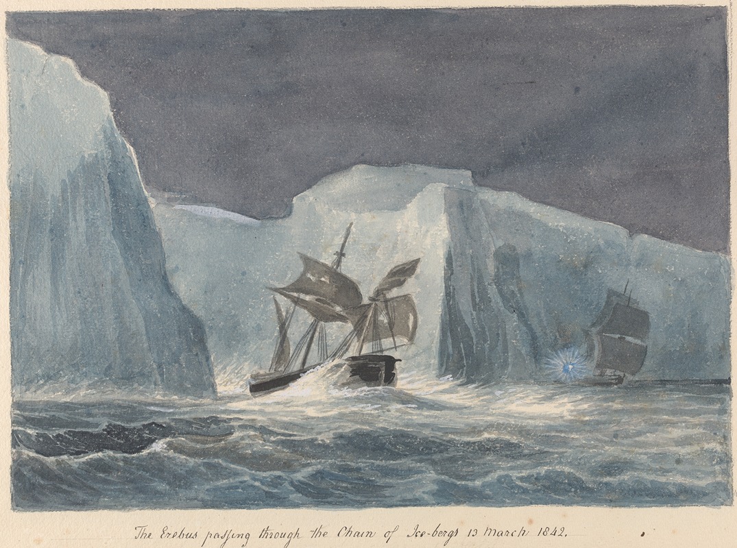 Charles Hamilton Smith - The Erebus Passing Through the Chain of Icebergs
