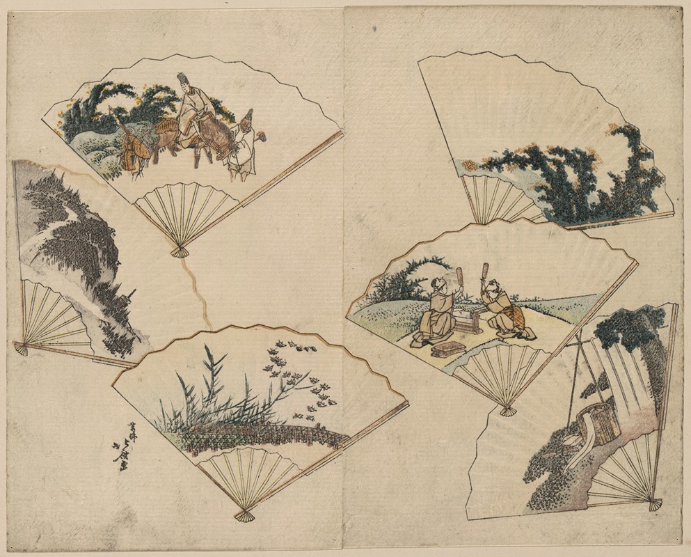 Katsushika Hokusai - Mutamagawa senmen harimaze