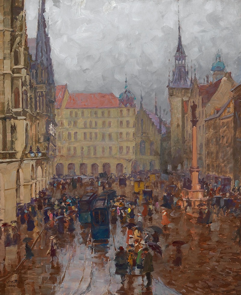 Charles Vetter - München Marienplatz und altes Rathaus