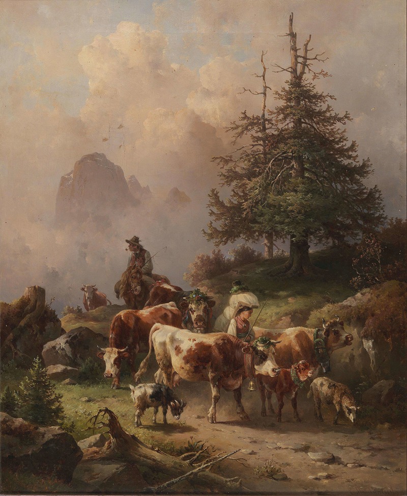 Edmund Mahlknecht - Driving the Cattle down from the Alpine Pastures