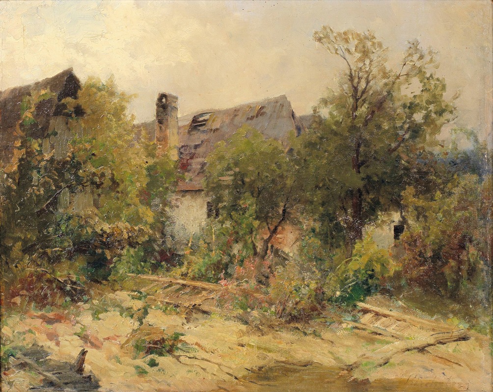 Ernestine von Kirchsberg - Landschaft mit Bauernhaus
