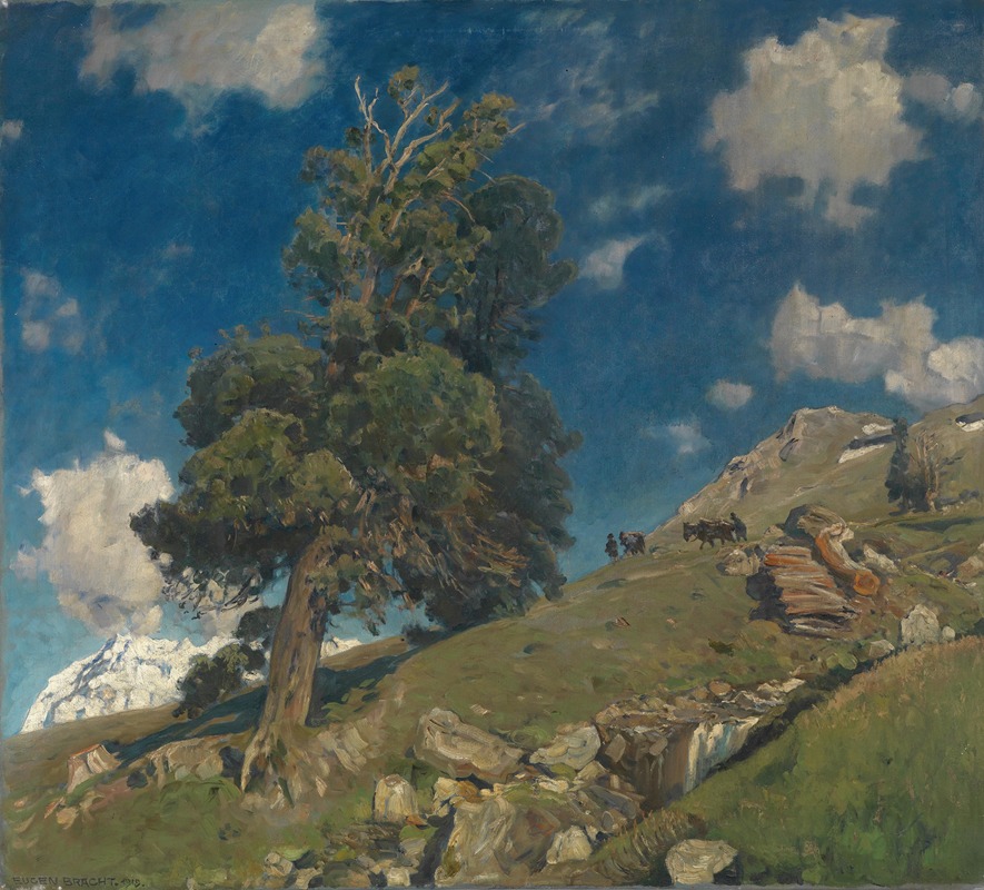 Eugen Bracht - Monte Rosa und Arven