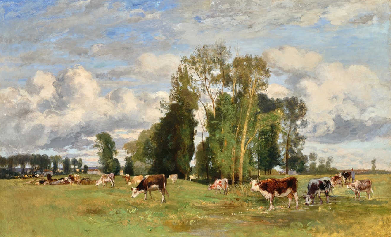 Eugen Jettel - Weidende Kühe