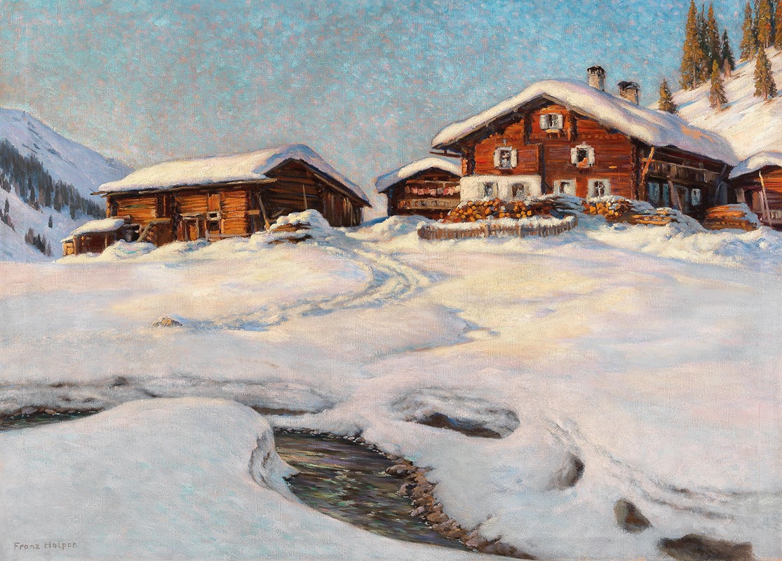 Franz Holper - Winter Landscape near Davos