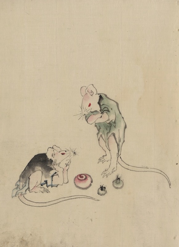 Katsushika Hokusai - Two mice