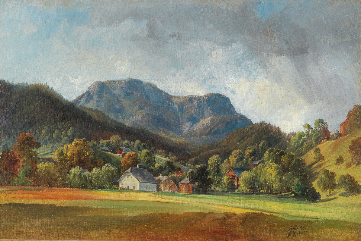 Friedrich Zeller - Blick auf den Sandling von Altaussee aus