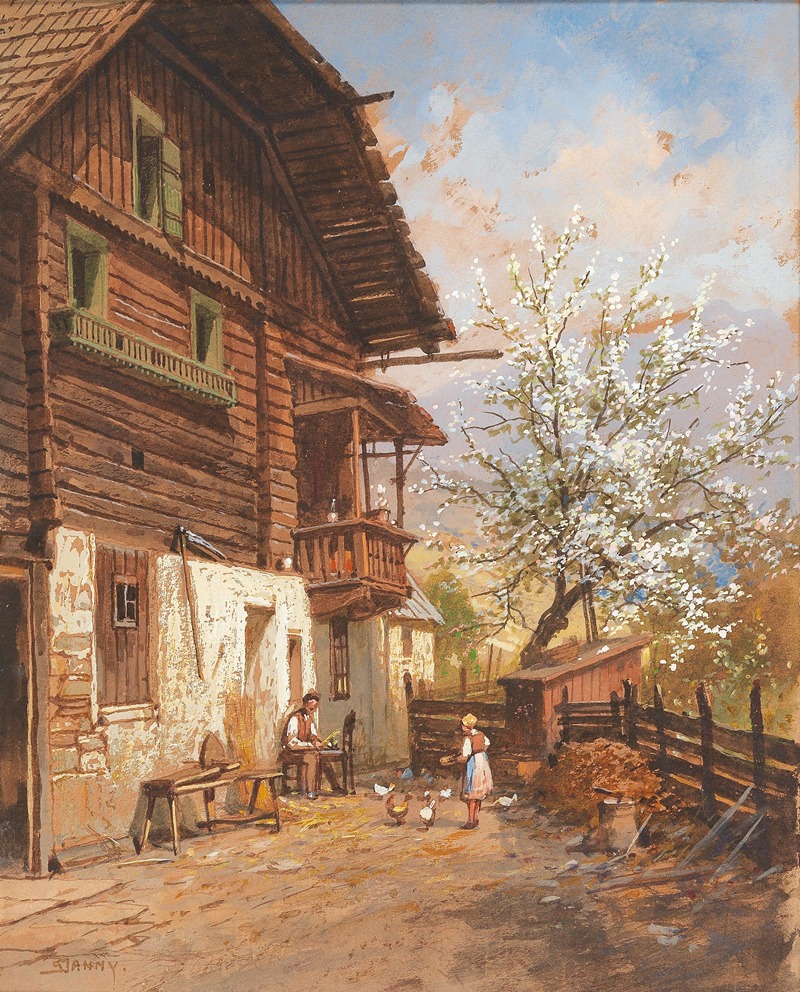 Georg Janny - Springtime on a farm