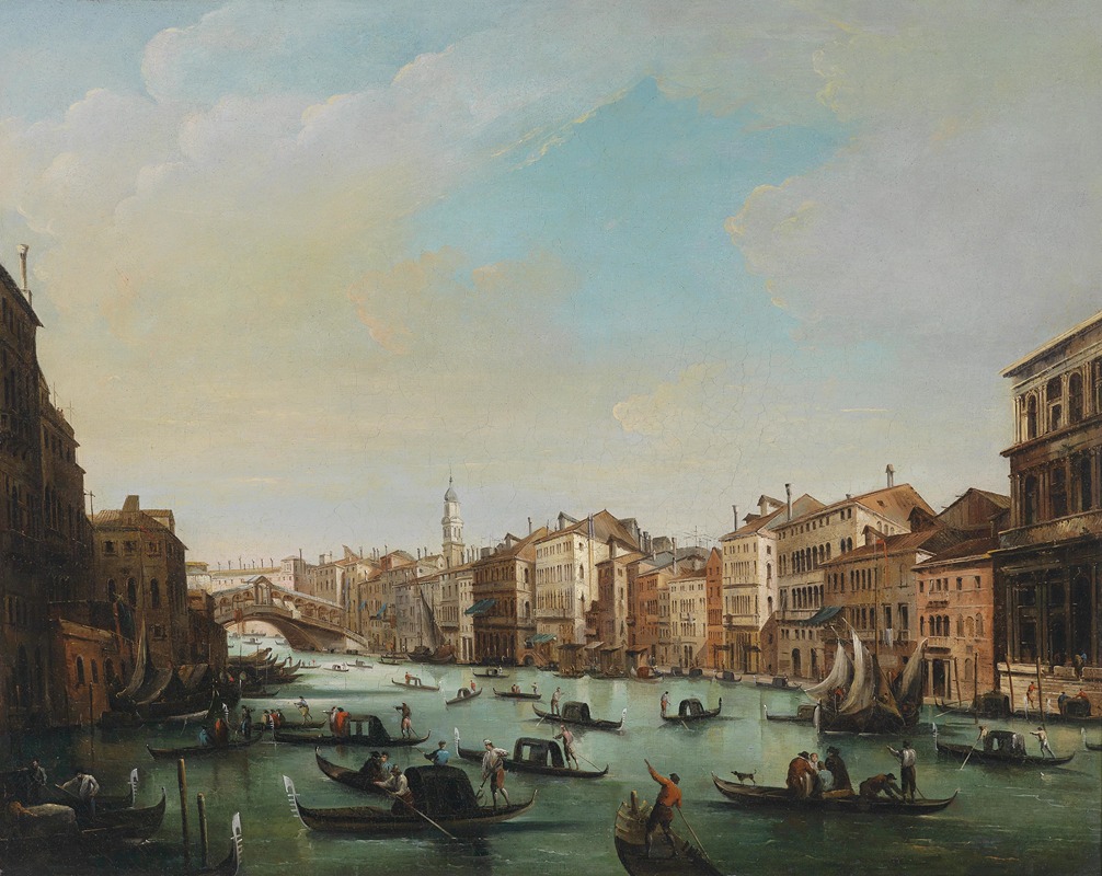 Giuseppe Bernardino Bison - Venedig Canal Grande mit Ponte Rialto