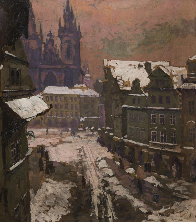 Gustav Macoun - A View of Old Town Square