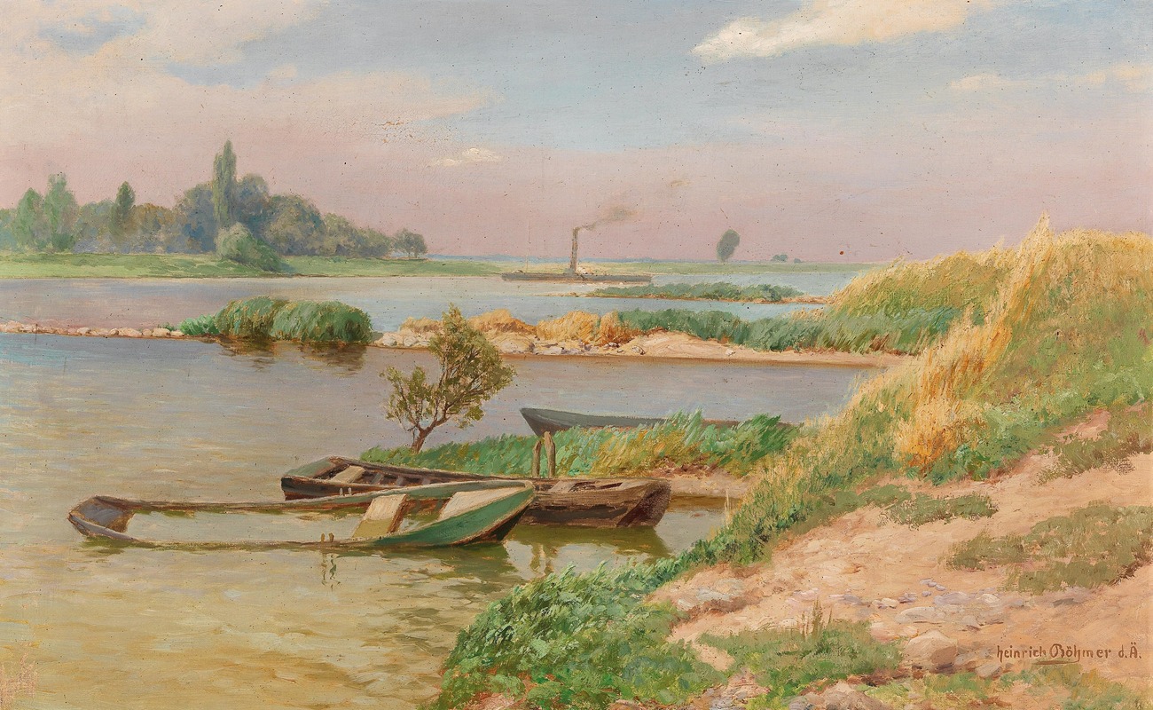 Heinrich Böhmer - Open River Landscape