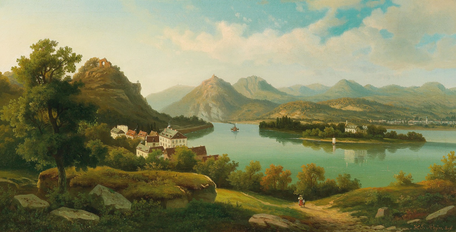 Heinrich Eduard Heyn - Town on the Rhine II