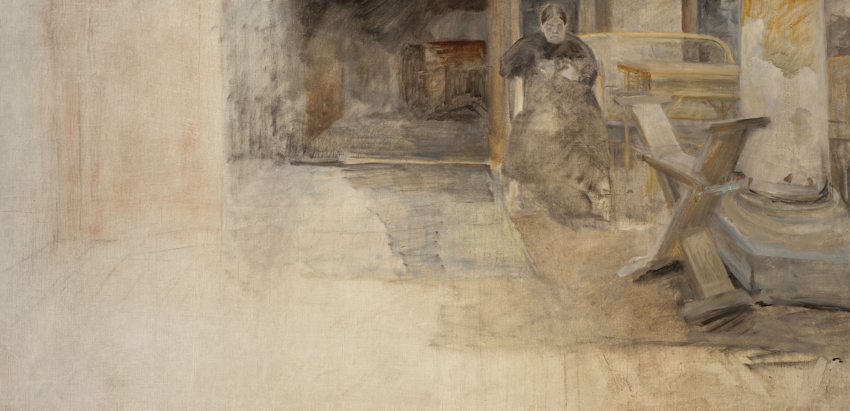 Jacek Malczewski - Interior with artist’s sister, sketch