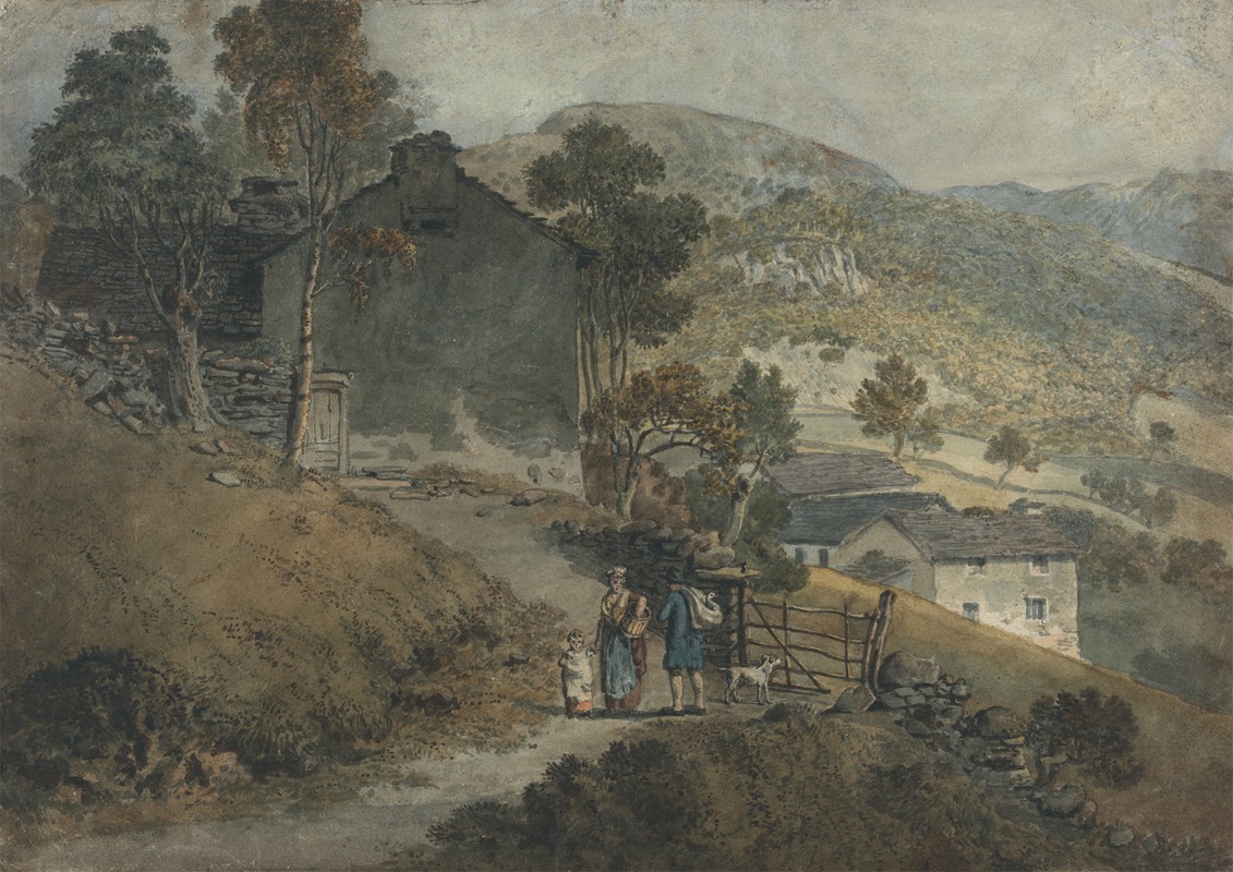 James Ward - Landscape with Cottages and Figures