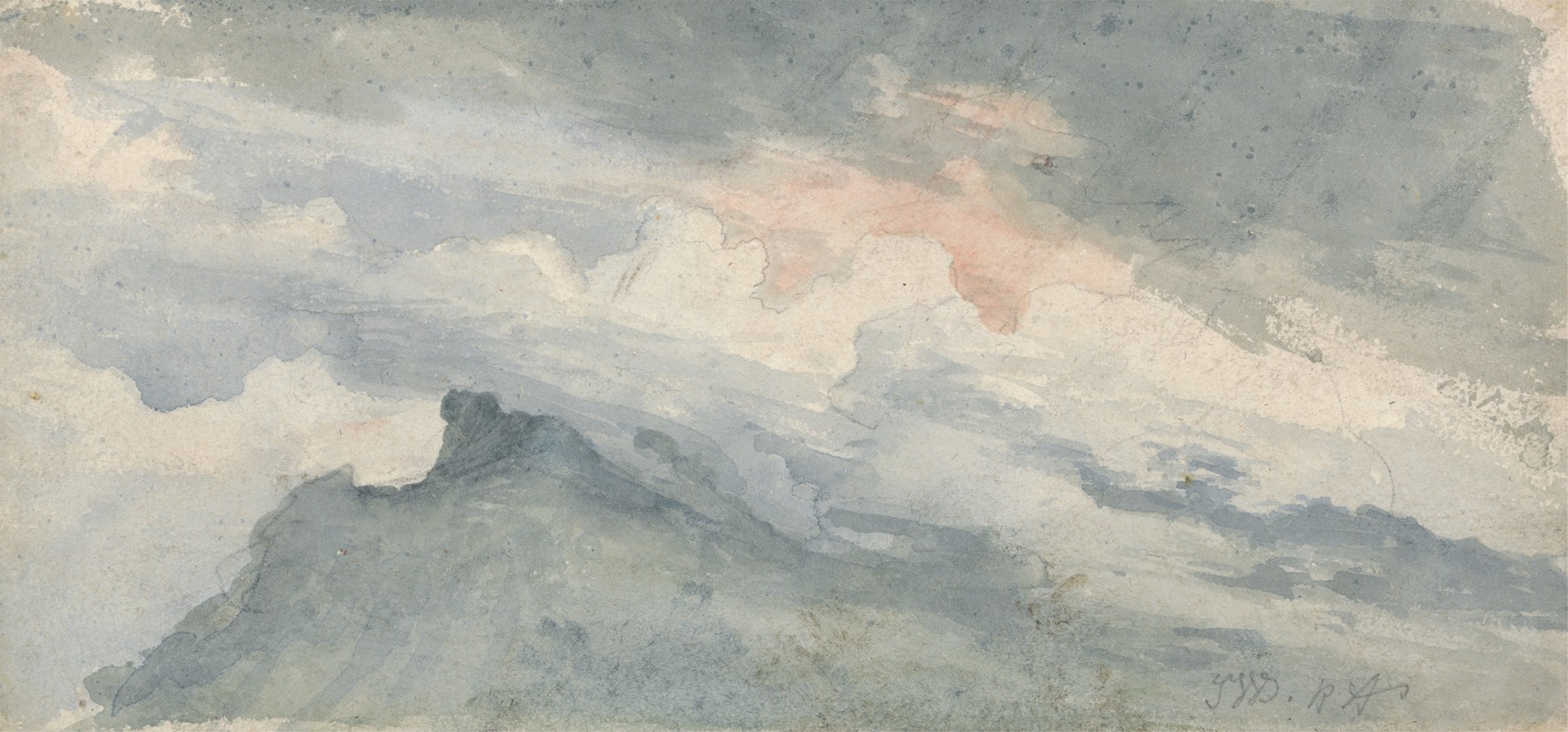 James Ward - Study of a Hill Top and Sky