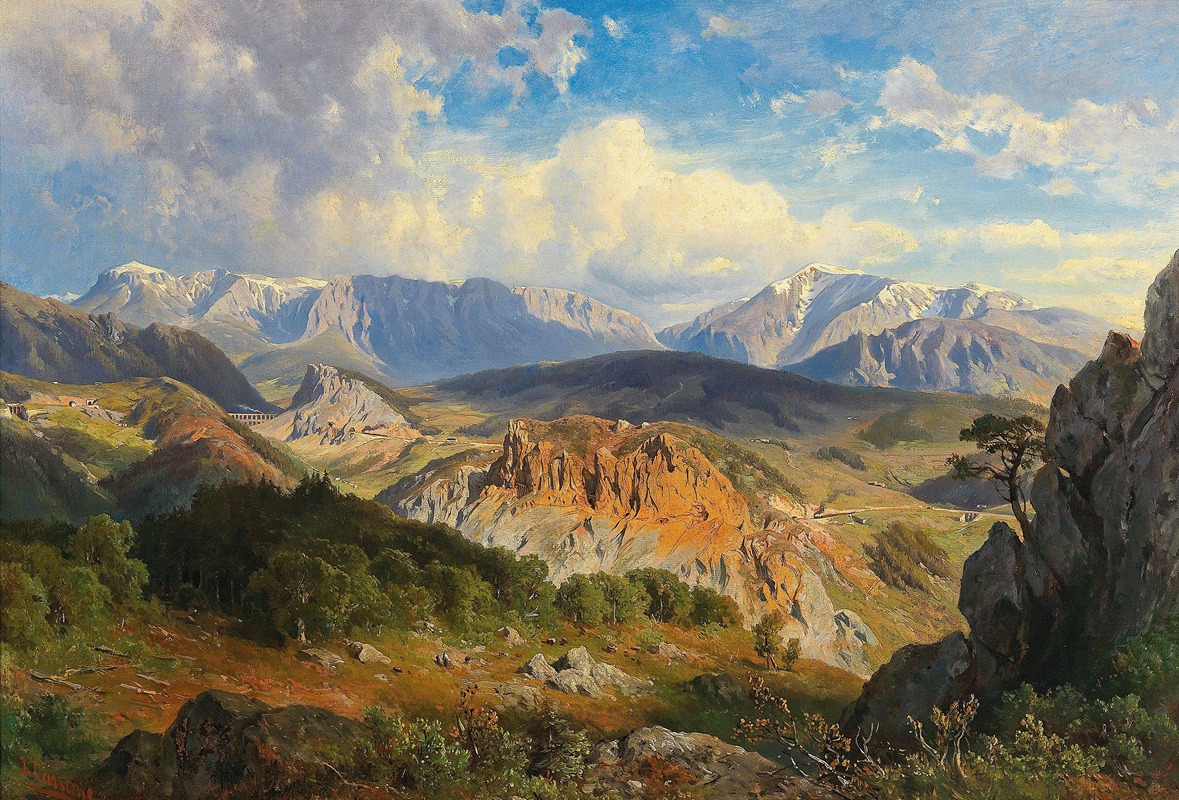 Johann (Giovanni) Varrone - View of the Rax and Schneeberg mountains