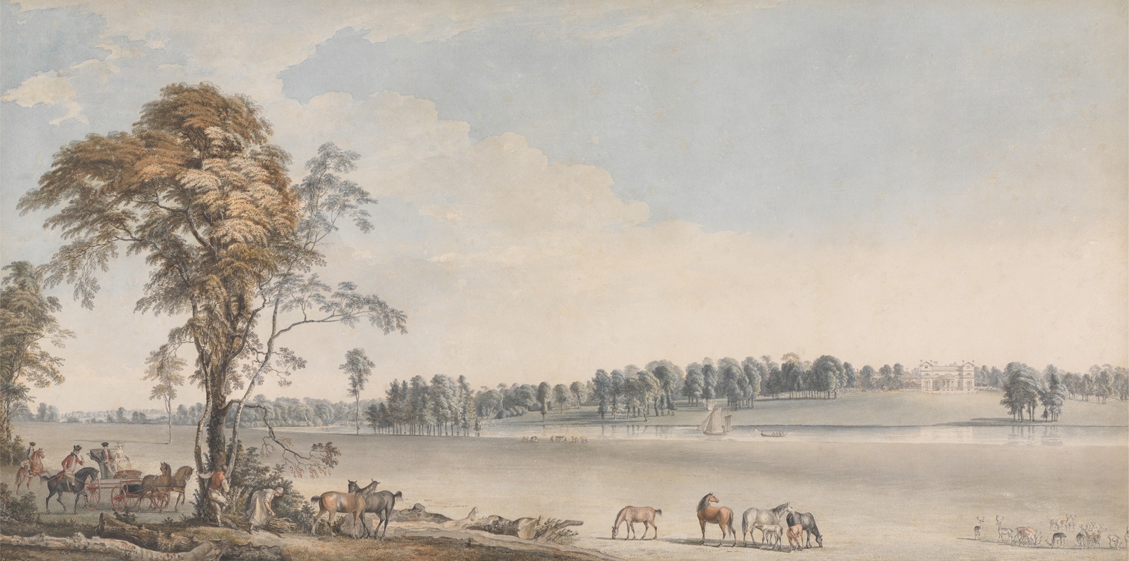 Paul Sandby - North West View of Wakefield Lodge in Whittlebury Forest, Northamptonshire