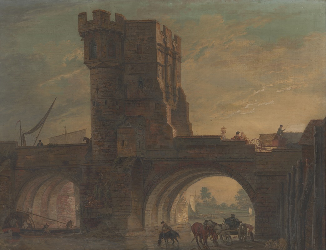 Paul Sandby - Old Bridge at Shrewsbury