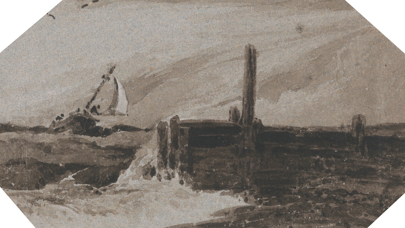 François Louis Thomas Francia - Nearing Port in a Stormy Sea