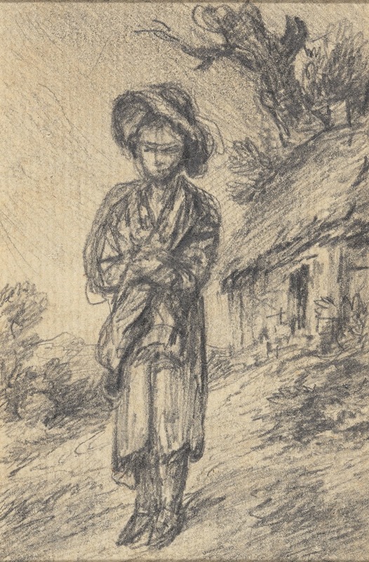 Gainsborough Dupont - Boy Standing by a Cottage