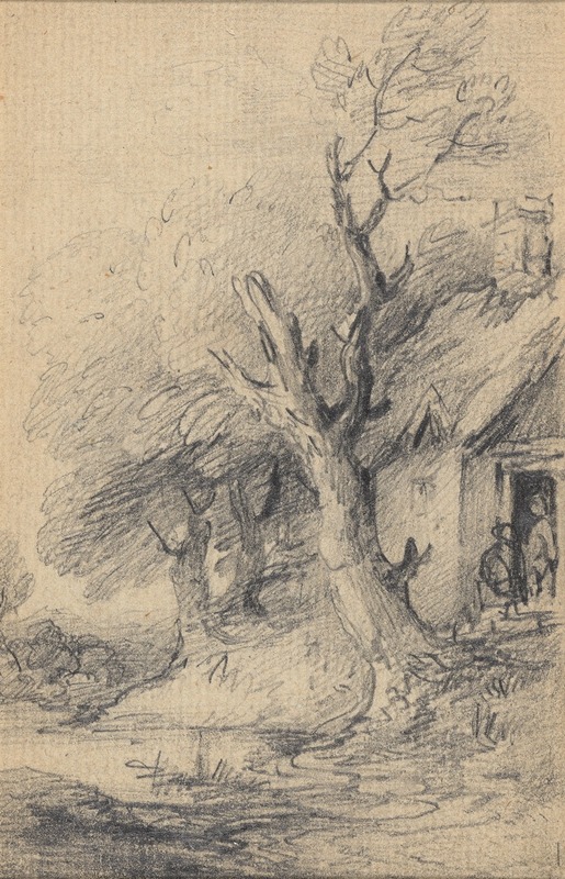 Gainsborough Dupont - Cottage and trees