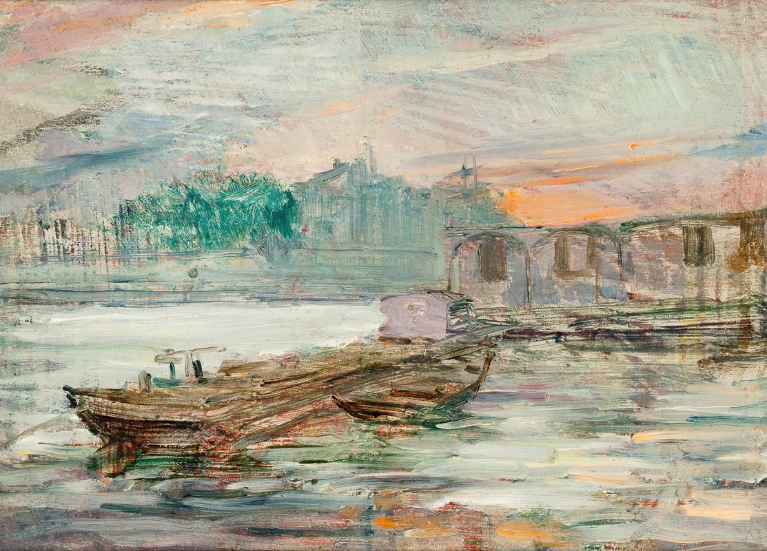 Stanisław Wyspiański - Barges on the Seine